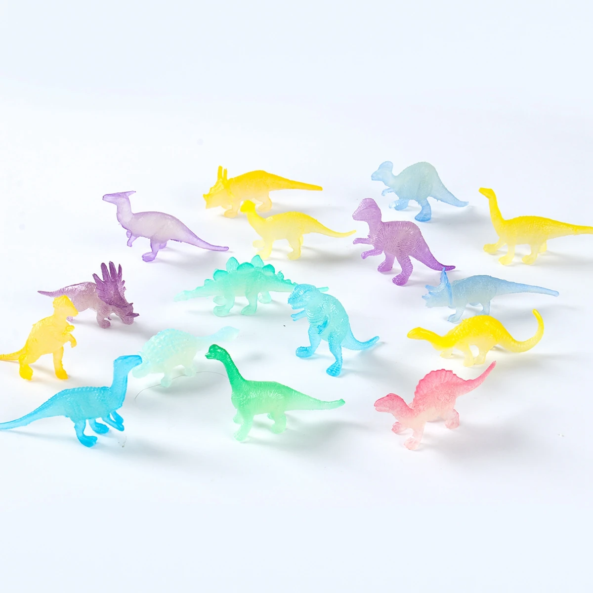 Colorful Luminous Dinosaurs Glow in the Dark Dino Toys Treat Kids Birthday Party Favors Boy Girl Gift Goodies Fillers Ornament