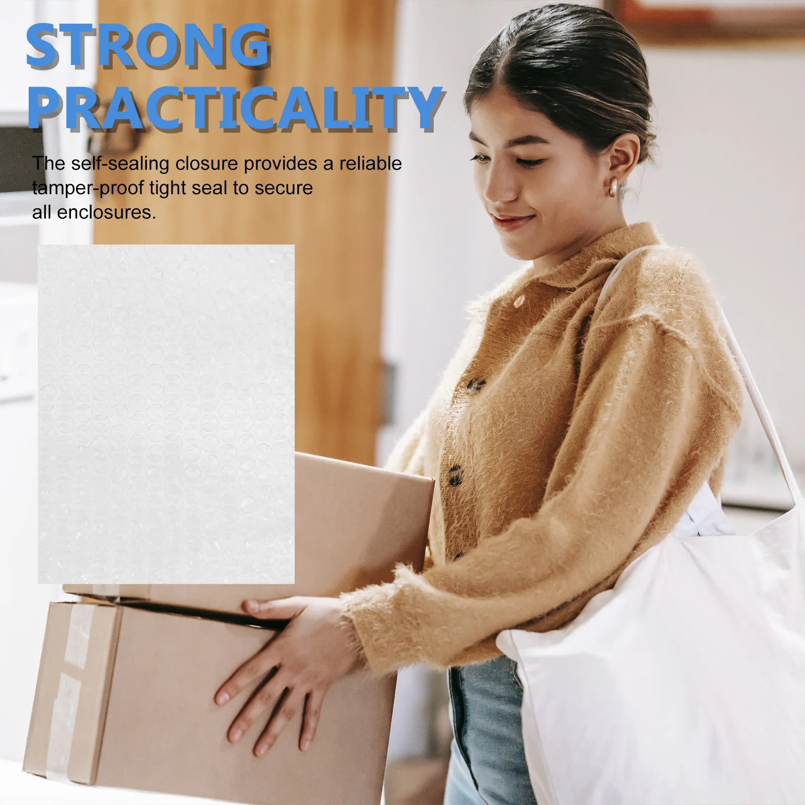 

50Pcs Bubble Packing Bags Heavy Duty Bubble Lined Wall Construction Secure Closure Mailing Storage Shockproof Solution