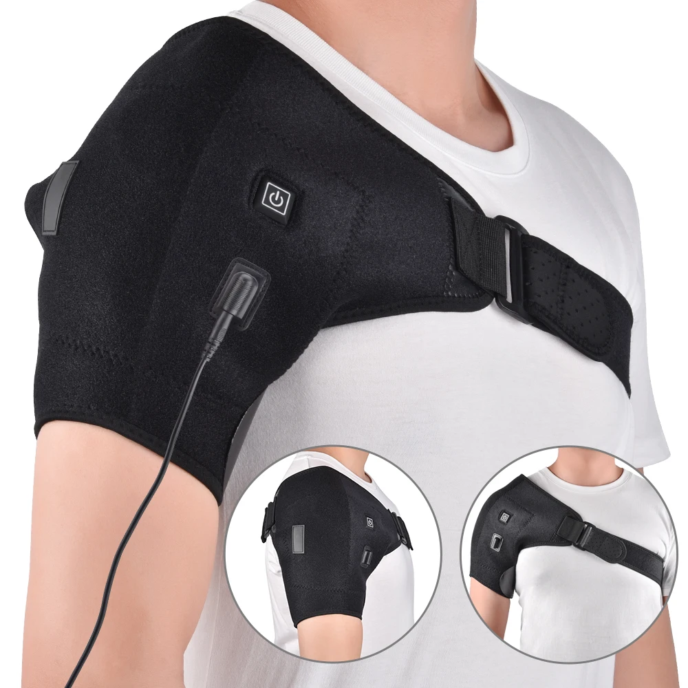 Heat Therapy Shoulder Brace Adjustable Shoulder Brace Support Heating Belt Heating Pad for Frozen Shoulder Bursitis Strain