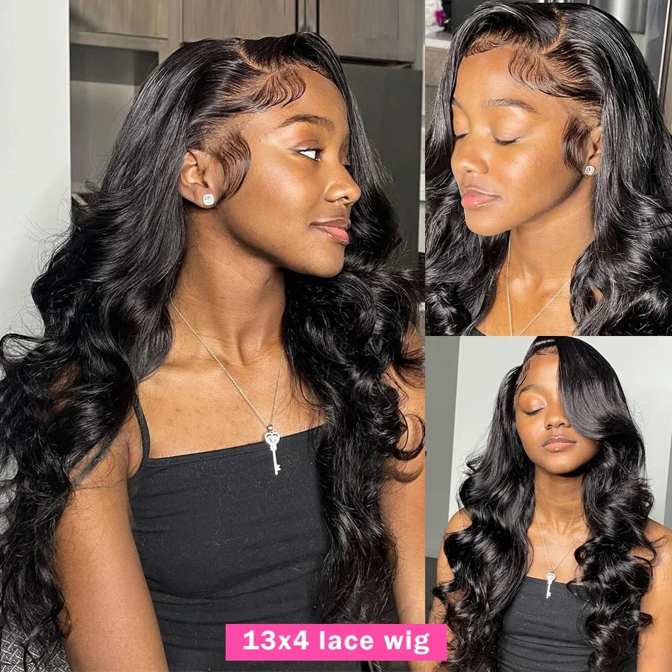 13x6 HD Transparent Lace Frontal Human Hair Wig 38 Inch Body Wave 13x4 Lace Front Wig For Women Pre Cut No Glue 9X6 5X5 Lace Wig