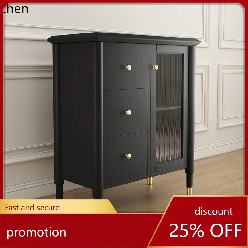 

HXL Internet celebrity light luxury solid wood side table bedside table TV cabinet combination