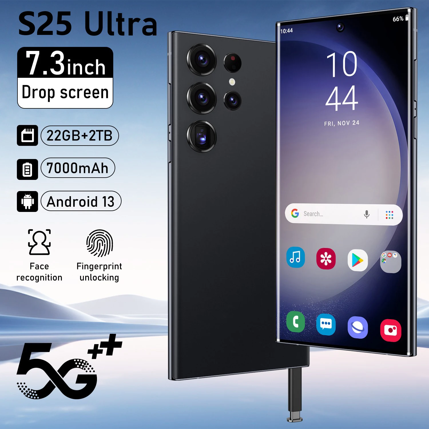 

Original S25Ultra smartphone 5G Android 13 7.3-inch high-definition full screen 22G+2TB Memory Battery 7000mAh Face Unlock