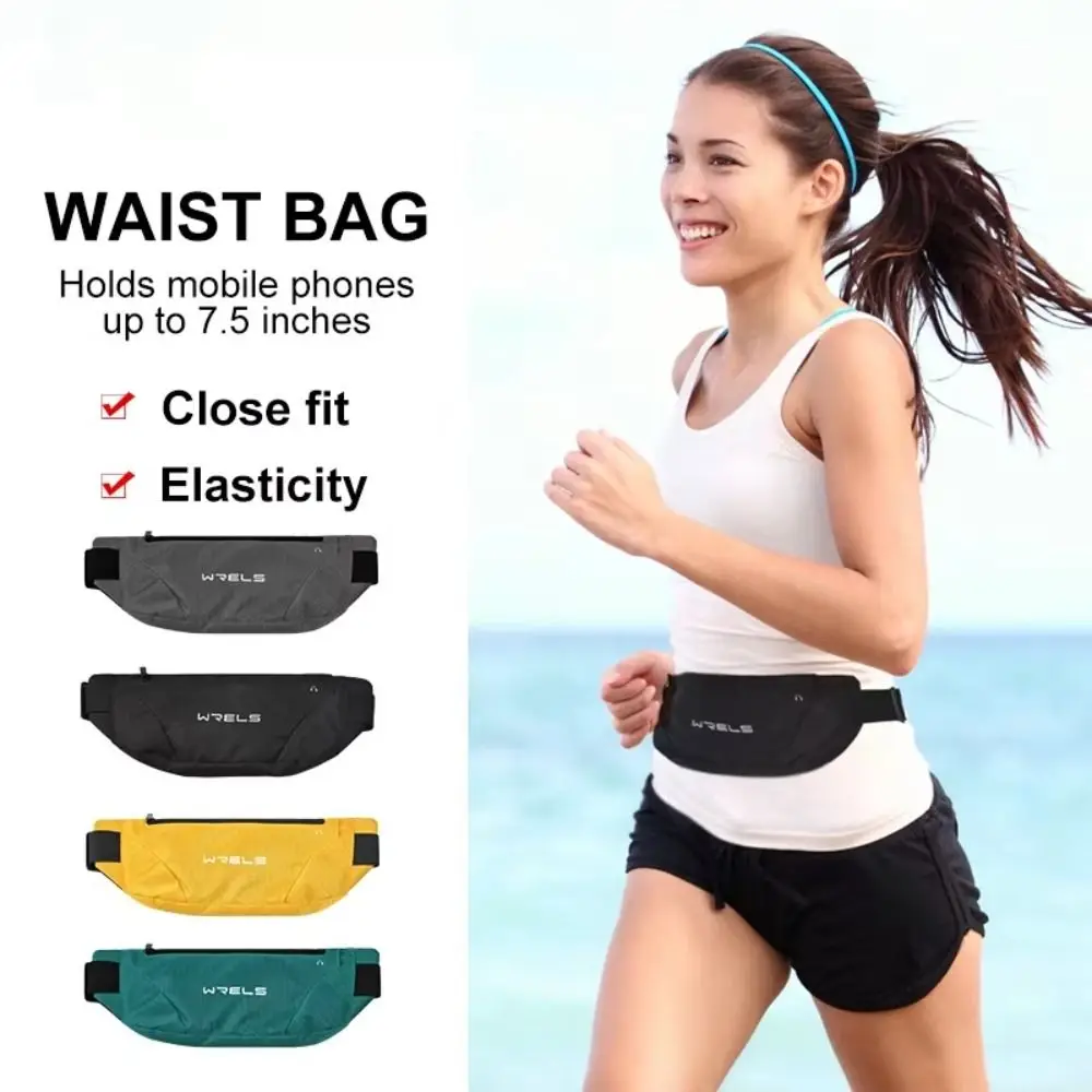 

Waterproof Running Waist Bag Phone Holder Breathable Mobile Phone Bag Elastic Headphone Hole Sports Fanny Pack Jogging Training