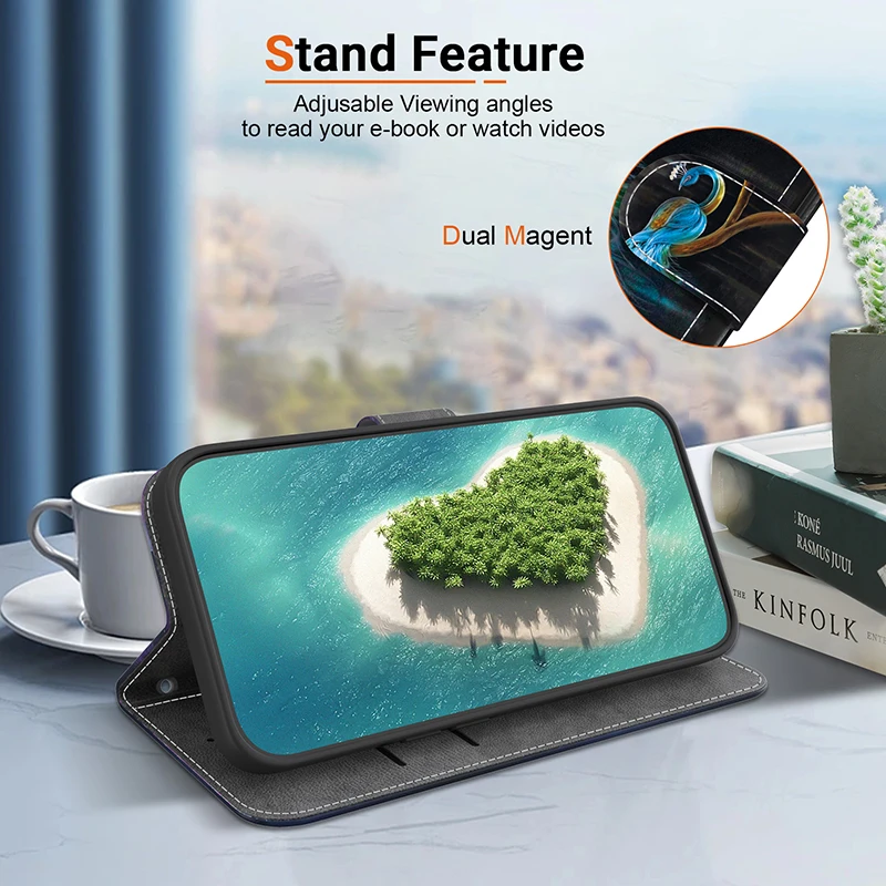 Stand Flip Wallet Case für iPhone 11 12 13 14 15 16 17 Pro Max XR 14 15 16 Plus 16e 17 Air Leder Schutzhülle – Detail 5