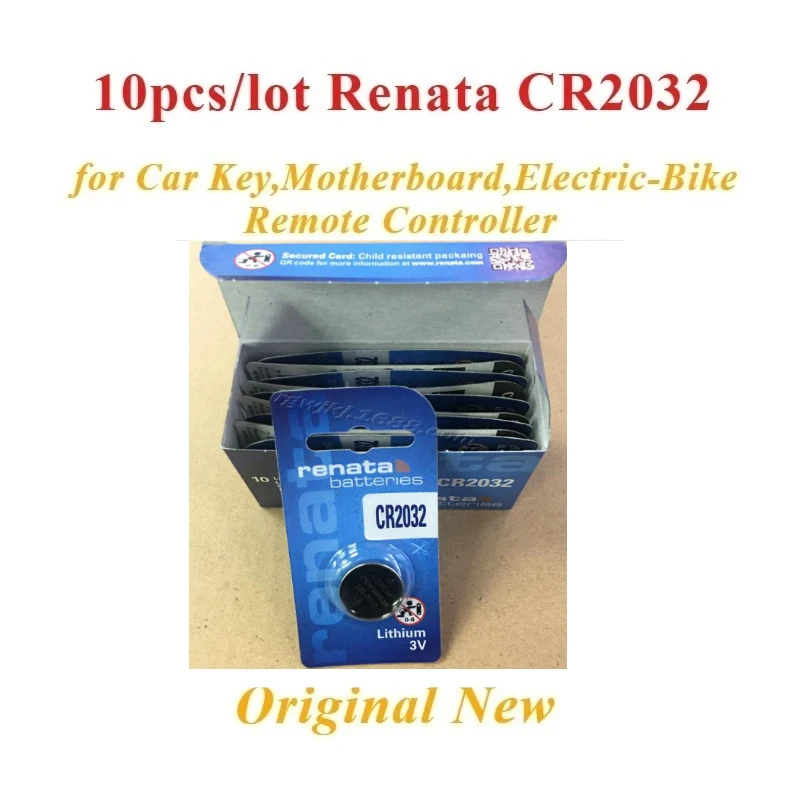 

10 Pieces Batteries Per Lot CR2032 Renata 3V Swiss Made Battery Integrated Circuit Chip