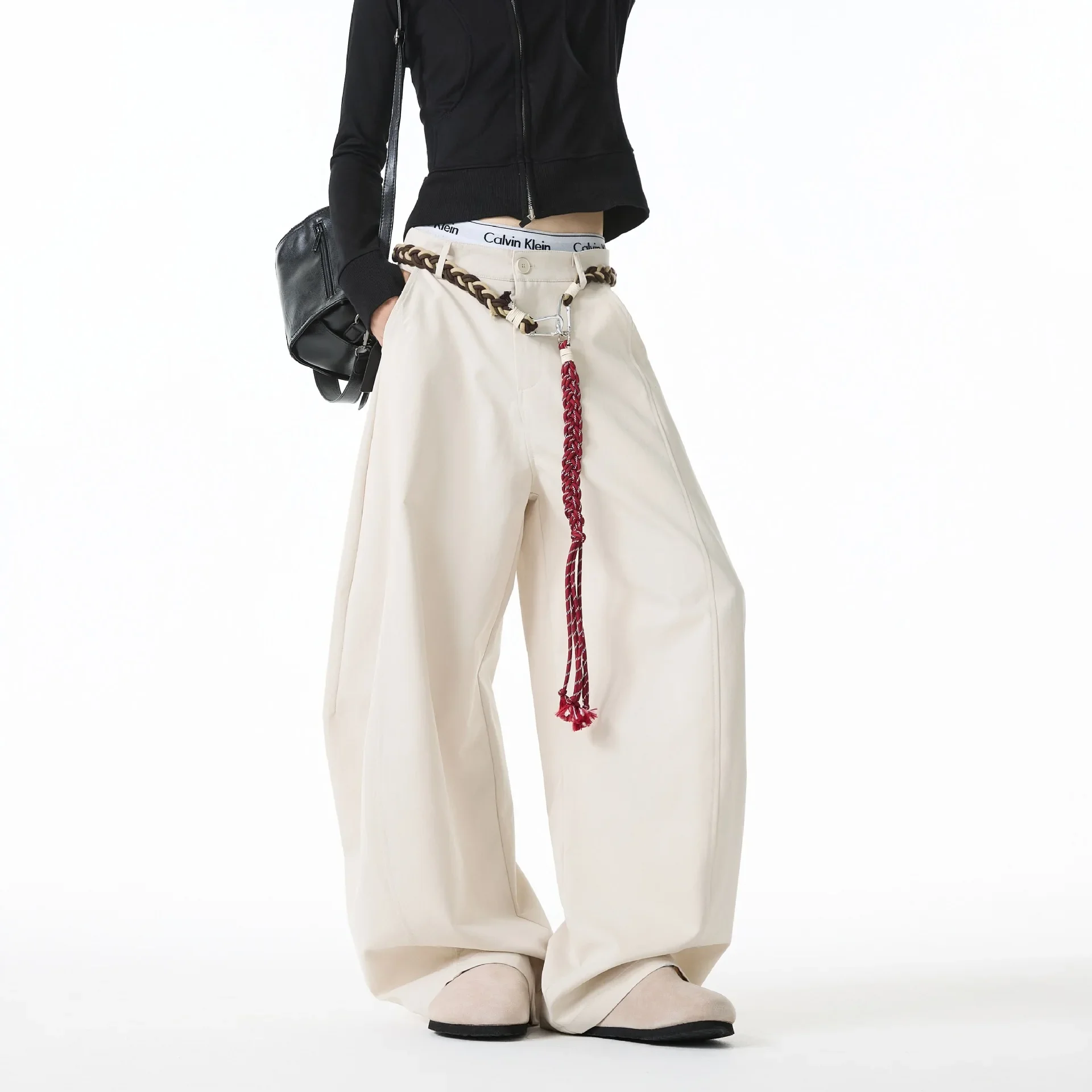 アメリカンスタイルのワイドレッグパンツ韓国版レトロルーズメンズカジュアルジーンズ若者トレンディなフロアレングスパンツ男性服