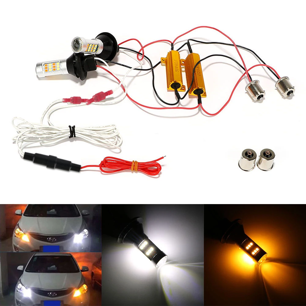 

Универсальные светодиодные дневные ходовые огни 2-в-1 для автомобилей, грузовиков и фургонов, 12В, автоаксессуары