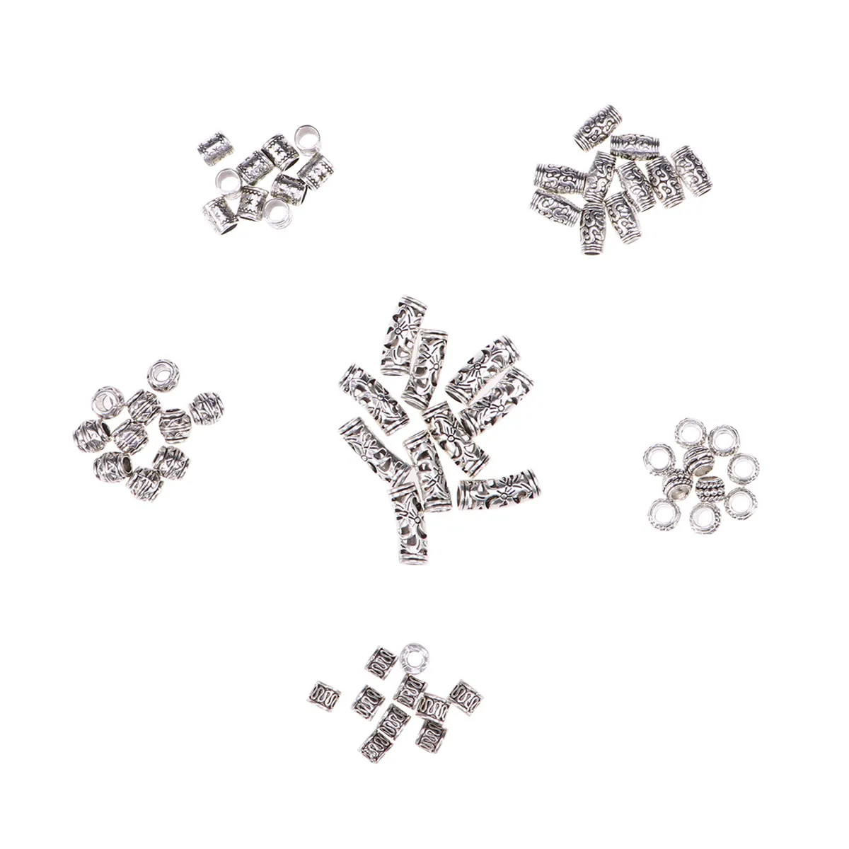 

60Pcs Alloy Hair Cuffs for Dreadlocks Braiding Beads Engraved Braid Rings Lightweight Decorative Hair Accessories Festival Party
