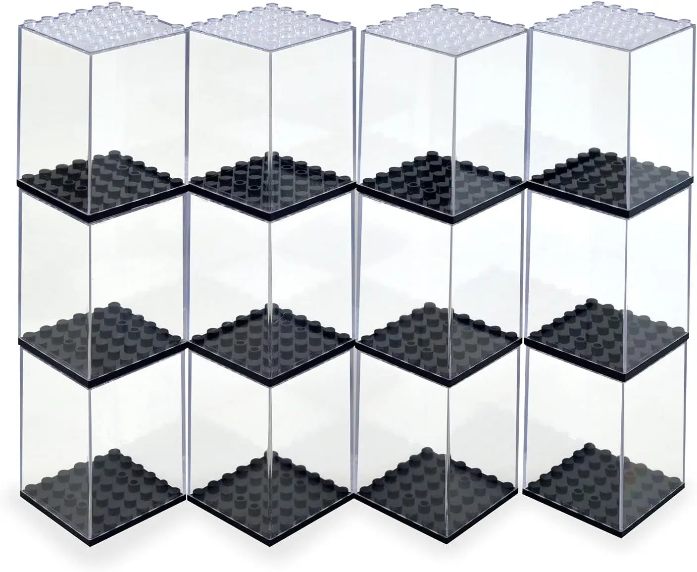 

Acrylic Display Case for Minifigures, 12-Pack Stackable Storage Box for Collectibles