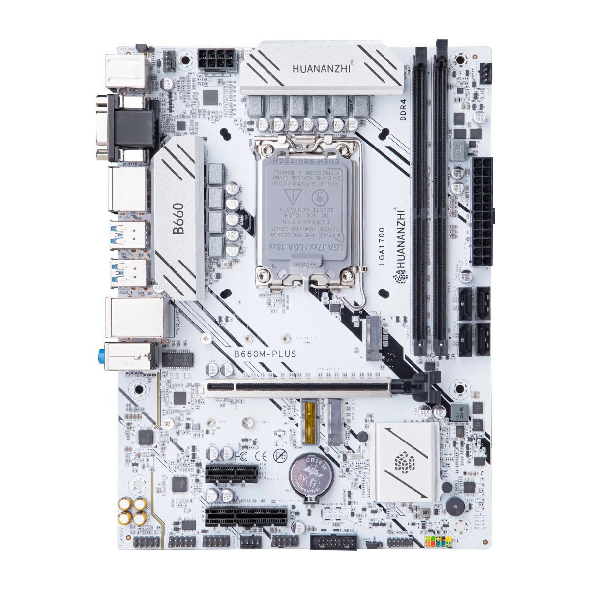 HUANANZHI B660M PLUS M-ATX DDR4 Motherboard Support 12 13 Gen（ Intel LGA 1700 CPU 12100F/12400F/12490F/12600F/12700F/13600F）