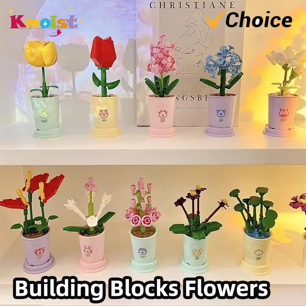 Blocchi di costruzione Fiore Bouquet di fiori eterni Modello Fai da te Decorazione domestica Piccole particelle Giocattoli educativi Regalo di compleanno per bambini