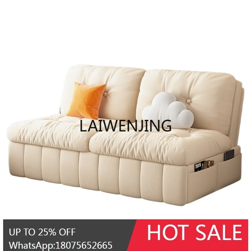 

armless cream wind flannel sofa bed multi-functional foldable small apartment dual-use