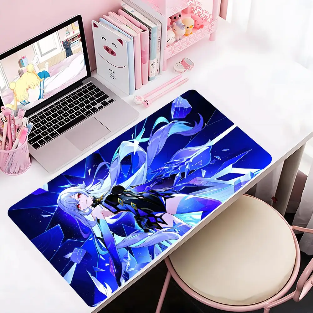 

Коврик для мыши Honkai Star Rail с персонажем Цзинлю, большой игровой коврик с прошитыми краями, утолщенный, для компьютерной клавиатуры и стола