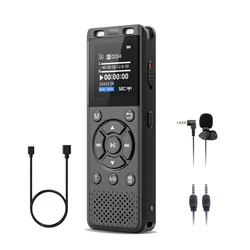 Digital voice recorder with functions such as timed recording, voice-activated recording, external microphone connection, intern