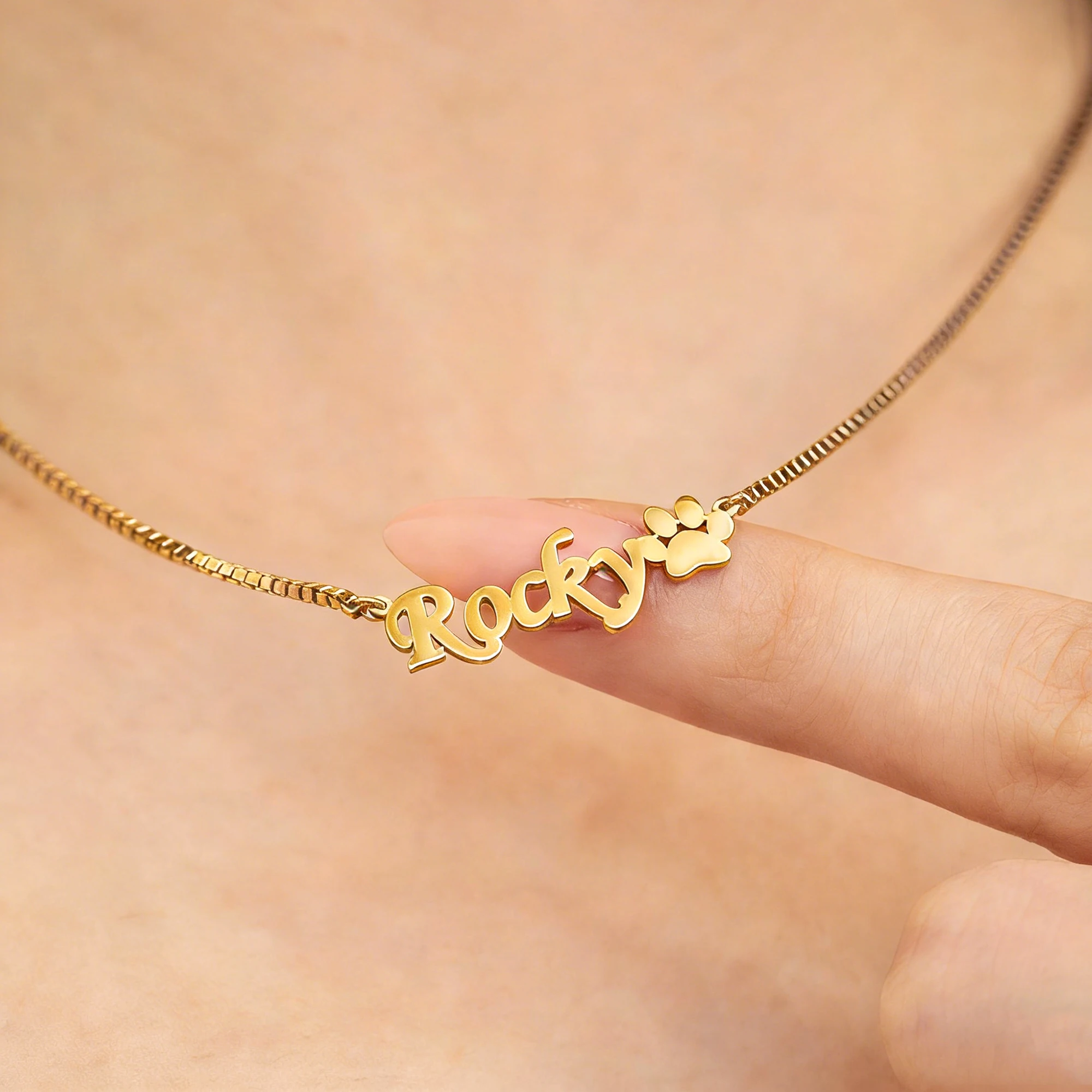 

Custom Dog Paw Name Necklaces For Women Stainless Steel Customized Necklace Pendant Personalized Neck Jewelry Birthday Gift