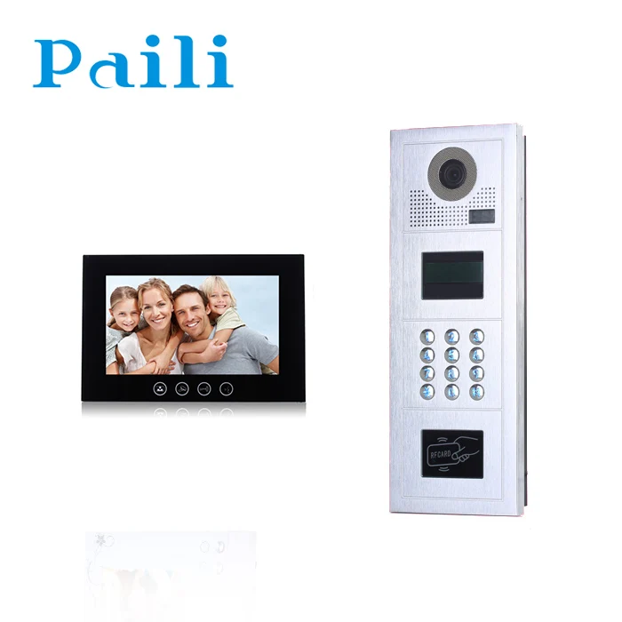 Cat5/Ethernet Cable 12 Apartments Video Door Phone 10inch touch key smart doorbell