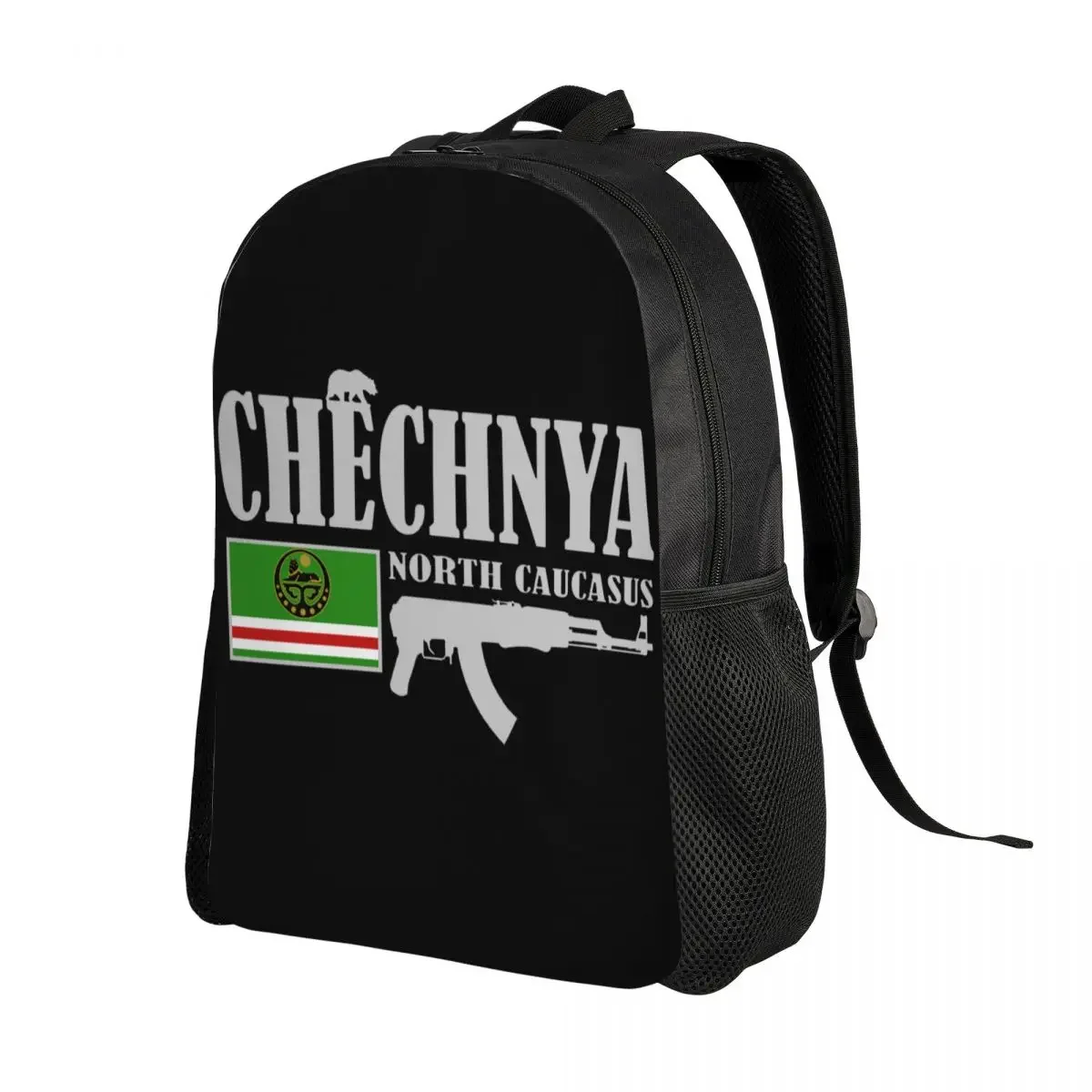 Customized Chechnya Fighter Backpacks Women Men Basic Bookbag for College School Chechen Flag Bags