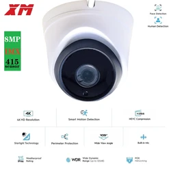 NVR 방수 보안 카메라, ONvif 오디오, IMX415, 8MP, H.265, IP 카메라, 48VPOE, DC12V, 6MP, 나이트 비전 돔, 원 키 리셋