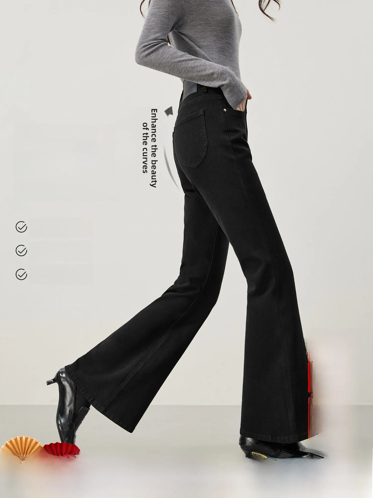 

High Waist Stretchy Slimming Denim Jeans Women's Spring 2026 New Sle Bla Swan Flared Pants Casual Cotton Fabric