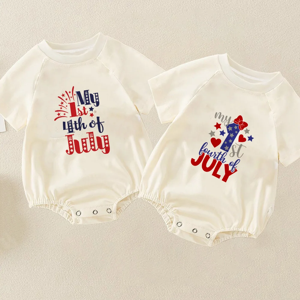 My First 4th of July Baby Bubble Romper 4th of July Boy Girl Outfit My First Fourth of July Bubble Rompers Oversized Shirt