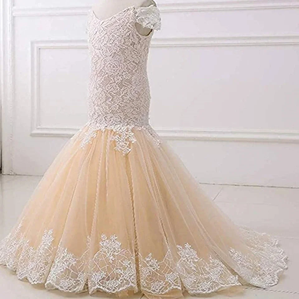 

Индивидуальные платья для девочек на свадьбу: белые тюлевые с аппликациями, пышные, для детских праздников, вечерних мероприятий, выпускных и торжественных случаев