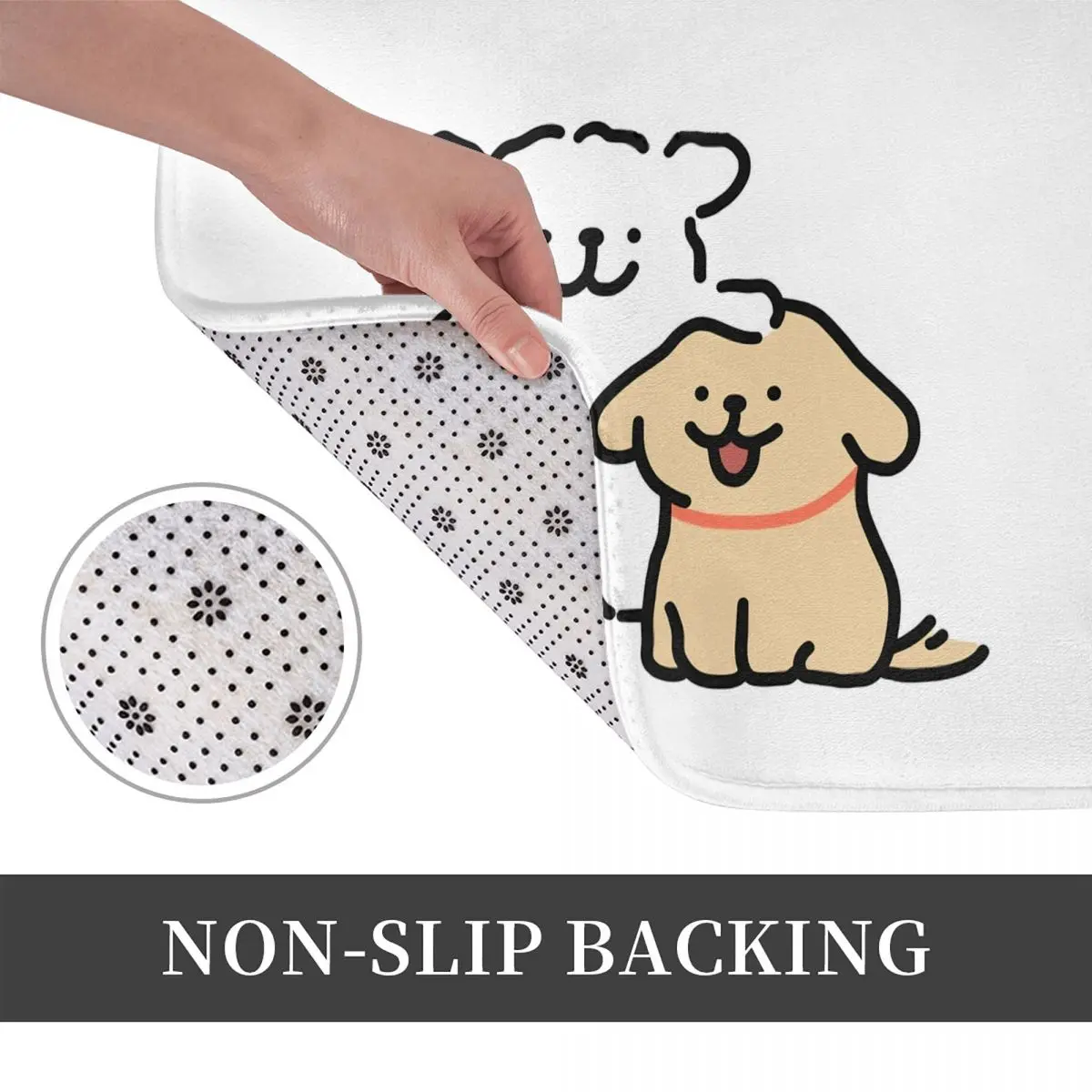 Cute Line Puppies Maltese Floor Mat Kitchen Shower Door Gold Retriever Bath Mat Dry Bathroom Rug Protective Non-slip Toilet Mat