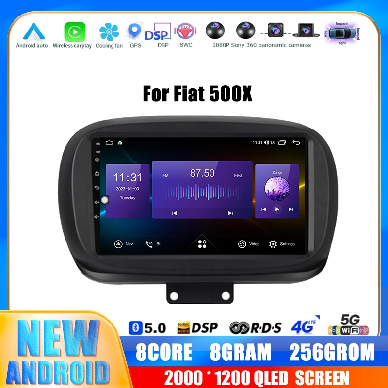 

Android 14 Car Radio For Fiat 500X 2014 -2020 Multimedia Video Player Navigation Stereo GPS Carplay WIFI 4G LET Auto Head Unit