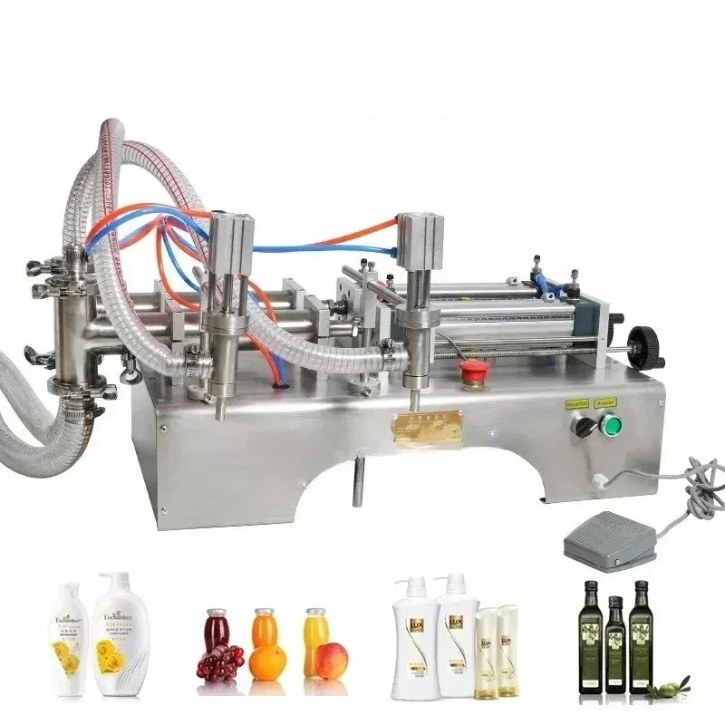 

Double Head Pneumatic Filling Machine for alcohol gel Essential Oil Filling Machine Perfume Hand Sanitizer 10-300ml