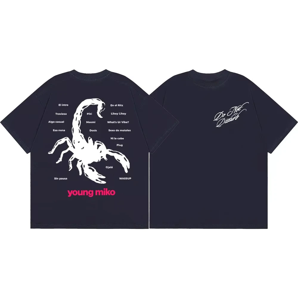 Rapper Young Miko Album-Print-T-Shirt, modisches Hip-Hop-T-Shirt mit kurzen Ärmeln, Sommer-T-Shirts für Herren und Damen, lässige, lockere T-Shirts. – Detail 6