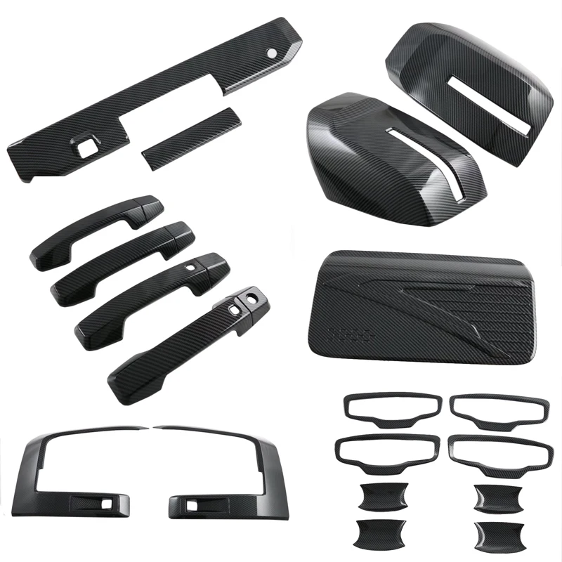 Carbon Fiber Style Mirror Cover For Mitsubishi L200 Triton 2023 2024 2025 Mirror Cover With Lights Parts