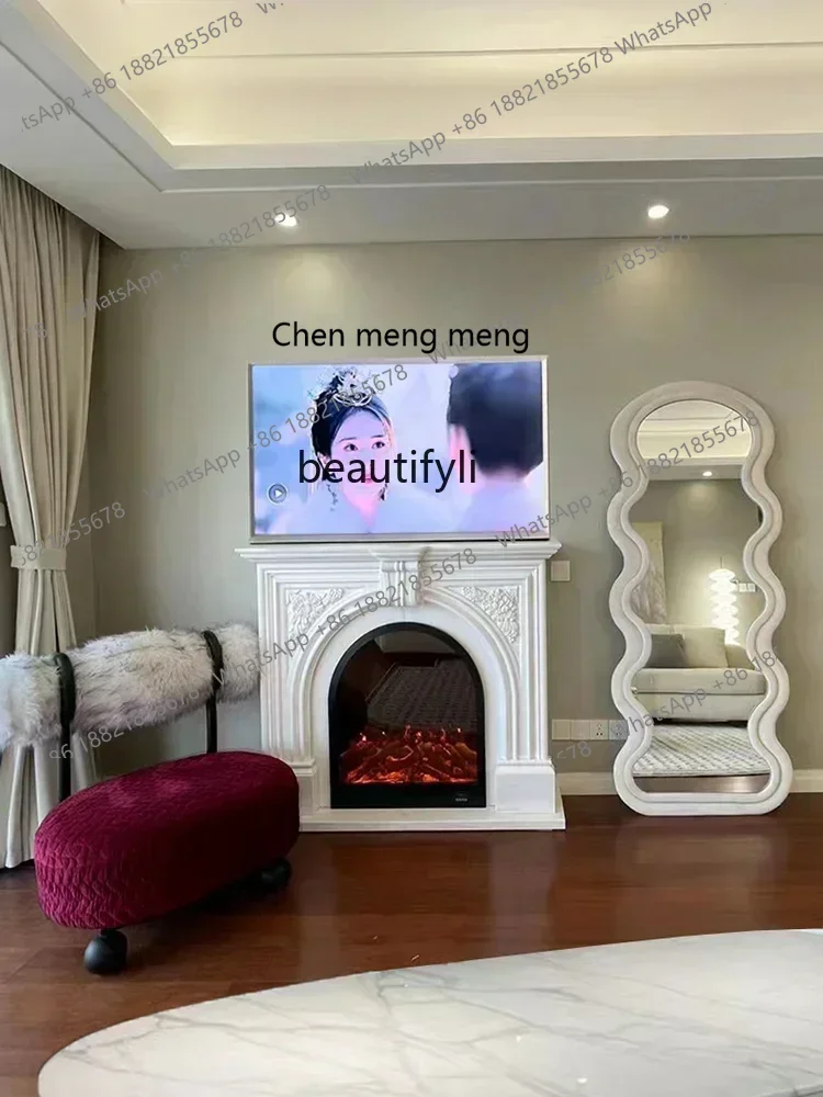 M182 Q White Marble Marble Mantelshelf Interior Simple Background Wall Hallway French Stone Curio Cabinet