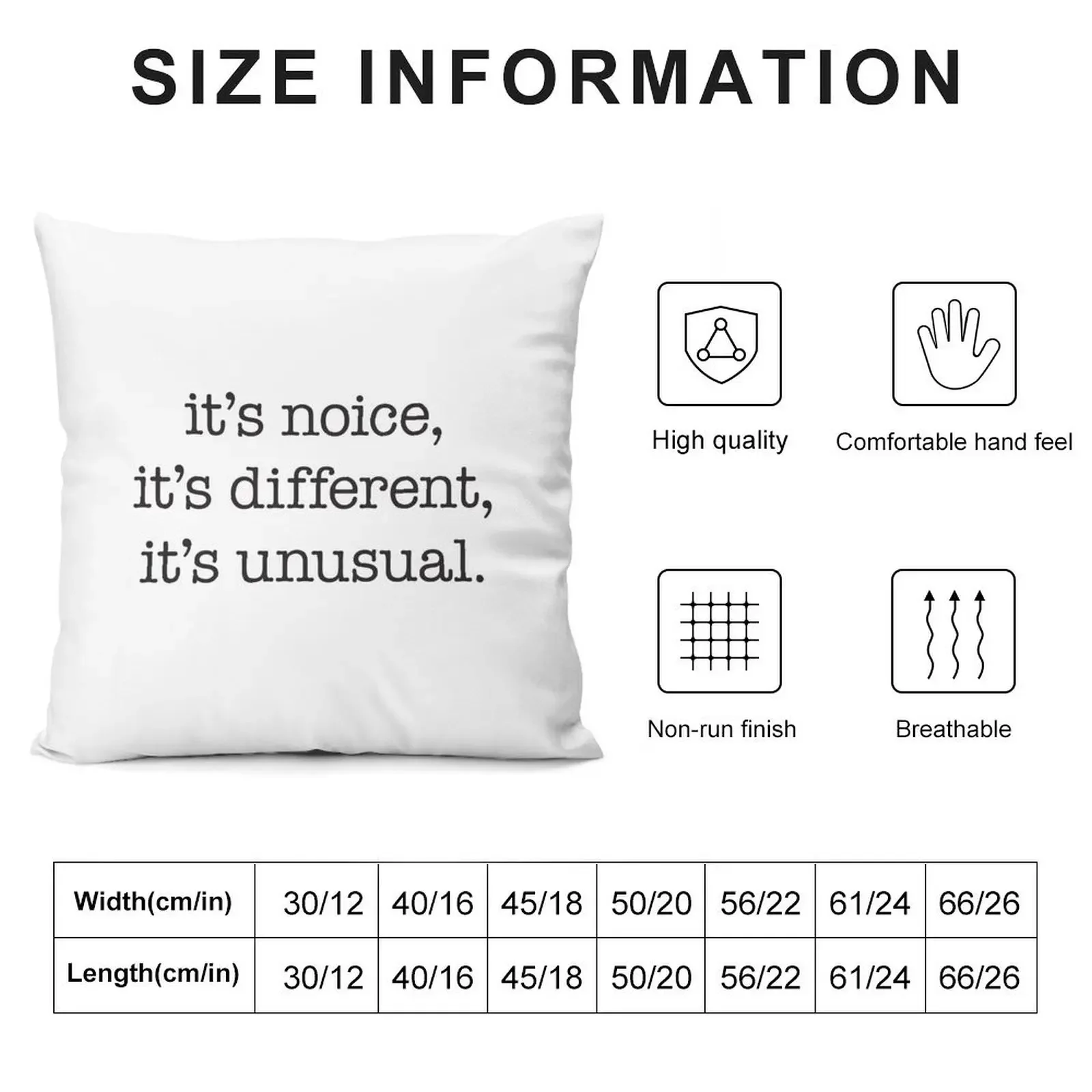 It’s noice, it’s different, it’s unusual – Kath and Kim, black type Throw Pillow Sitting Cushion Pillow Cover pillow