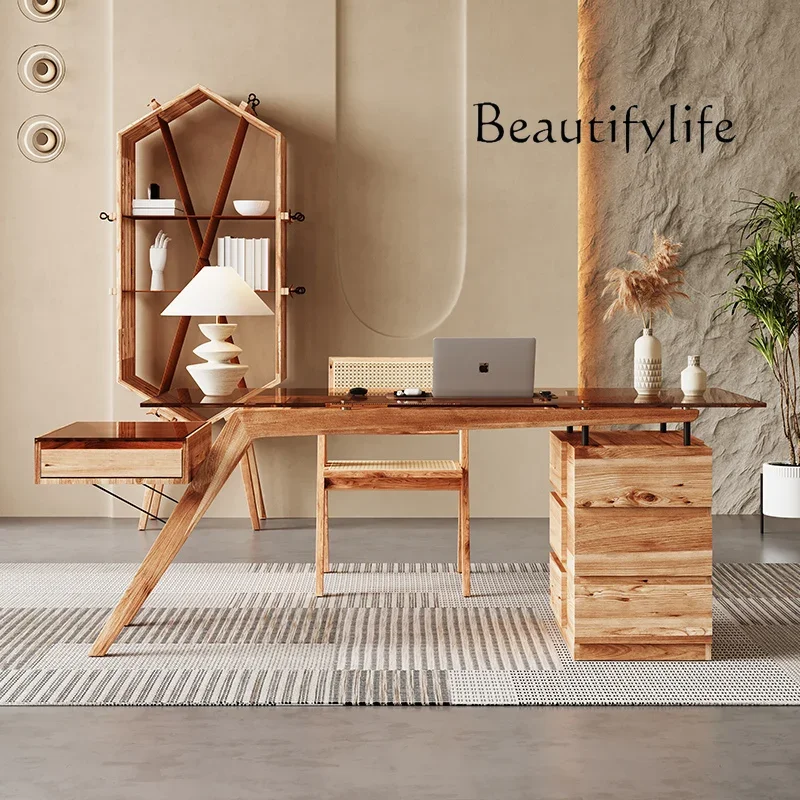 

muebles para hogar Japanese Style Solid Wood Desk Modern Antique Desk Designer Household Minimalist Desk