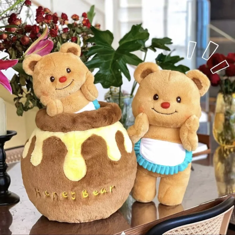 Cartoon Cute Honey Butter Bear Plush Doll Toy Cotton Soft Butterbear Teddys Cartoon Animal Stuffed Dolls Xmas Birthday Girl Gift