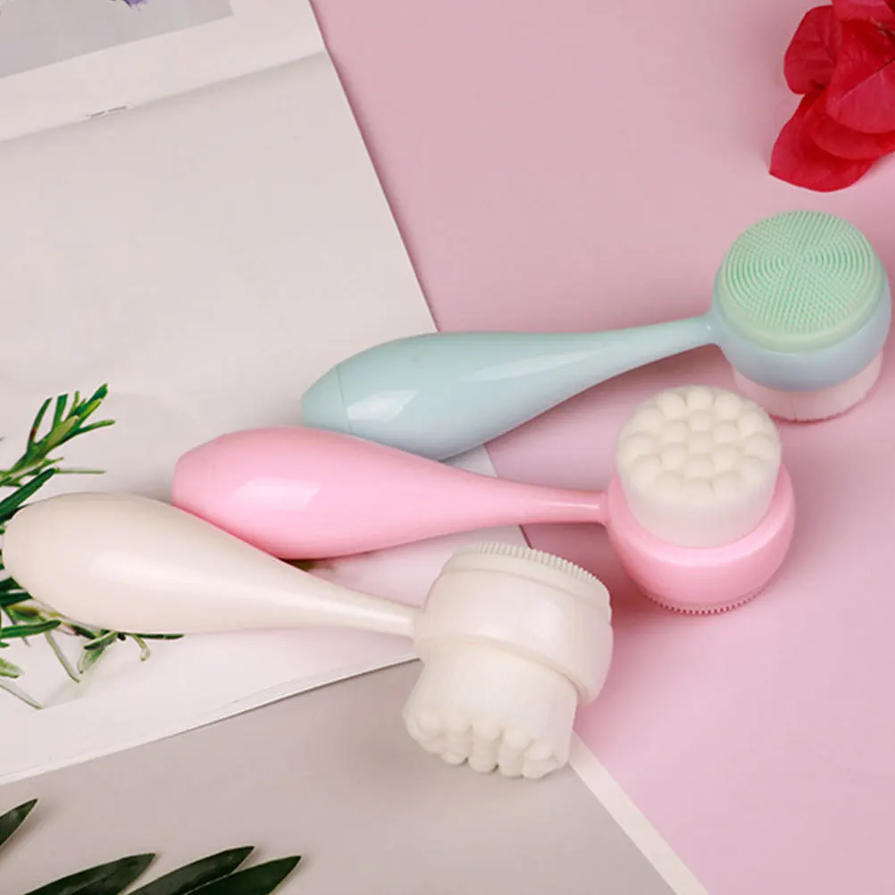3Pcs Silicone Facial Brush Manual Face Cleansing Tool Deep Pore Cleanser Massage Exfoliating Face Washing Cleaner