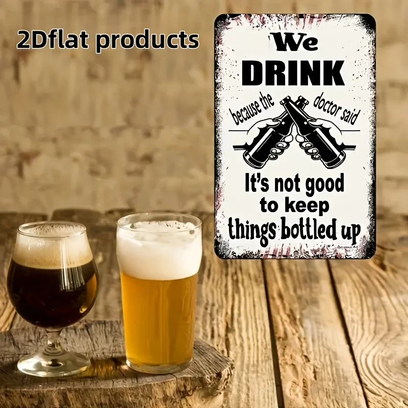 2D Flat, Vintage metal Plaque 