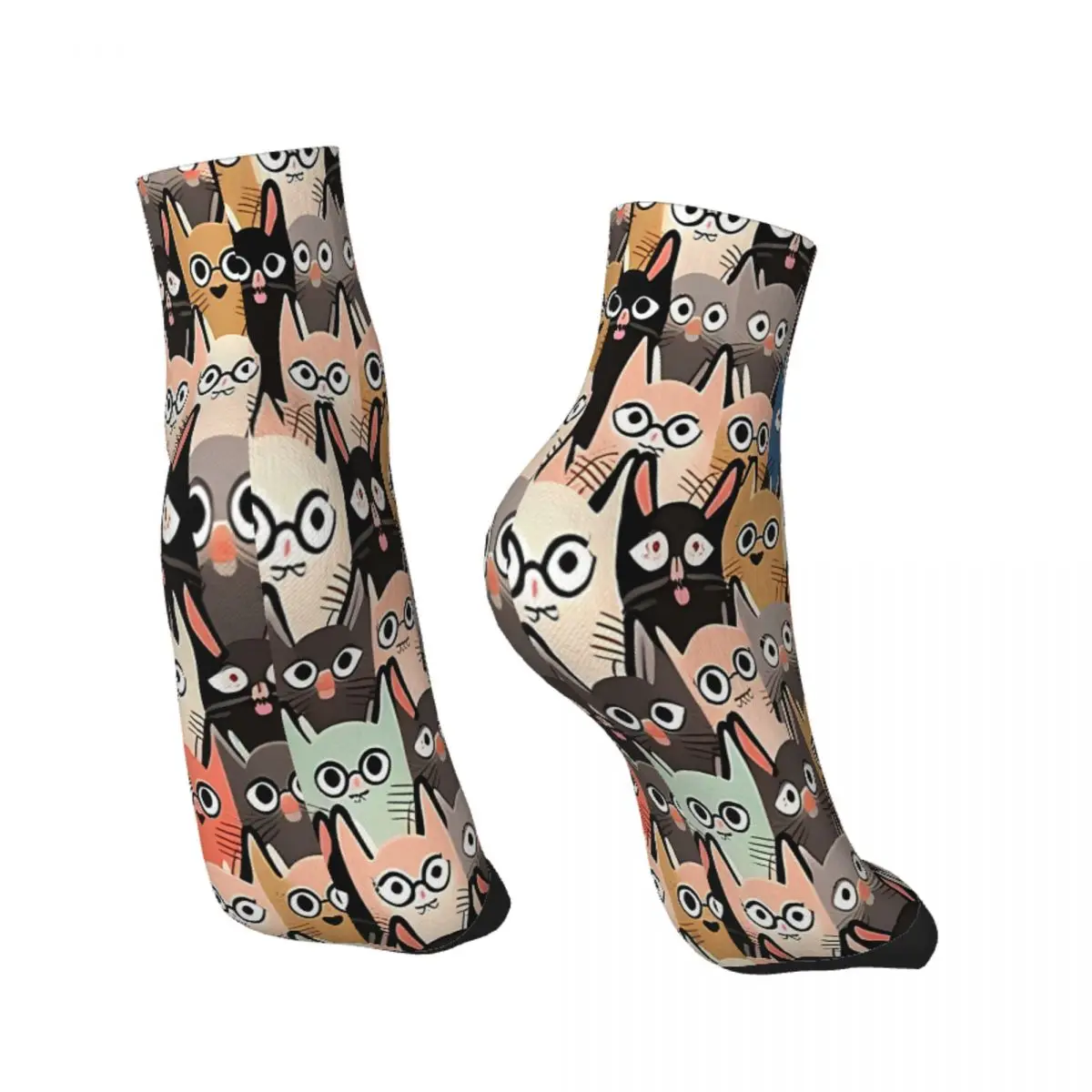 Cats Are Everywhere Ankle Socks Male Mens Women Winter Stockings Hip Hop