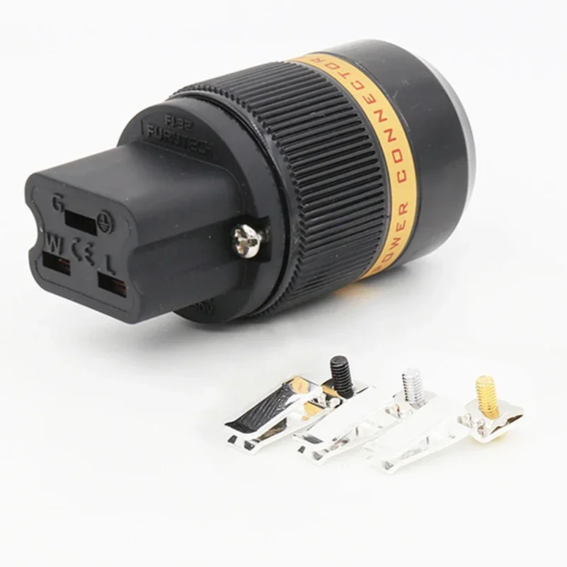 Viborg VF520 C19 Power Cable Connector Pure Copper Silver/Gold/Rhodium Plated Available VF520 Hifi Cord Adaptor