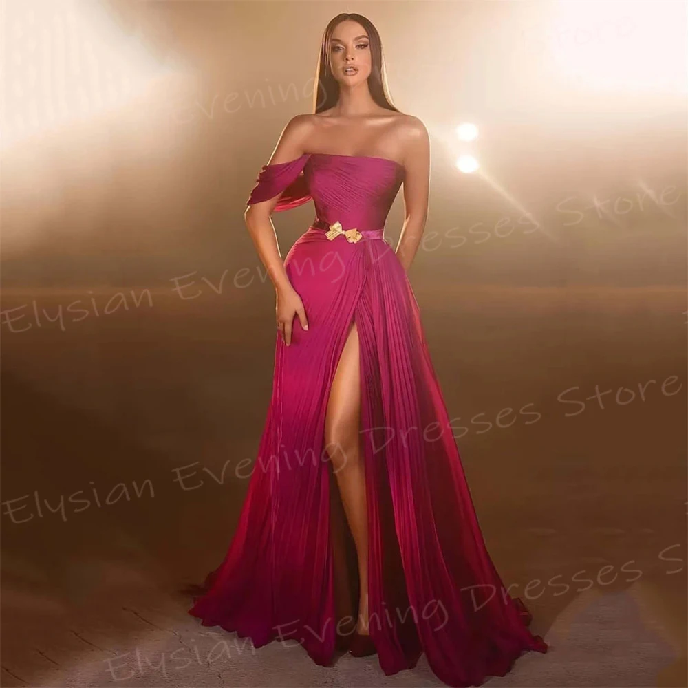 

Generous Women's Mermaid Graceful Evening Dresses Popular One Shoulder Sleeveless Prom Gowns High Side Split Vestido De Noche