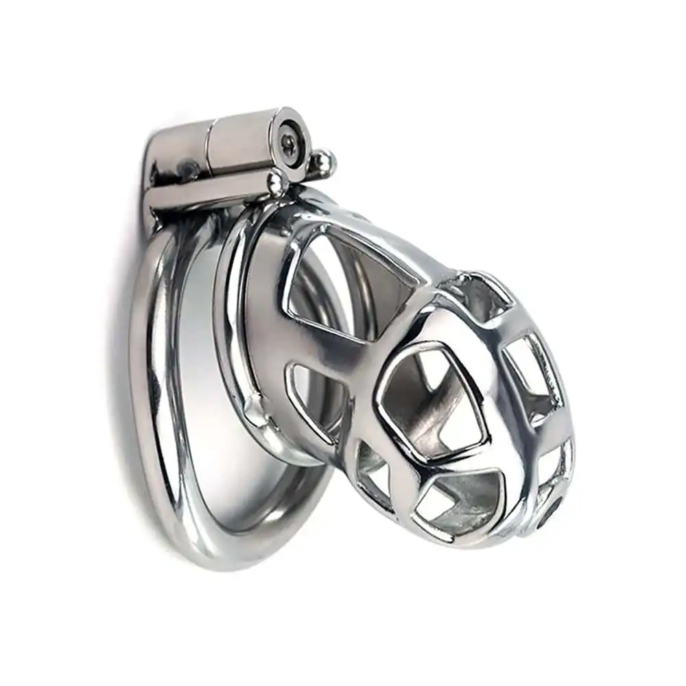 SXM New Mamba Metal Chastity Cage Devices Penis Lock Penis Cage Cock Rings Men Cuckold Lockdown Bird Adult Sex Toys For Me view 4