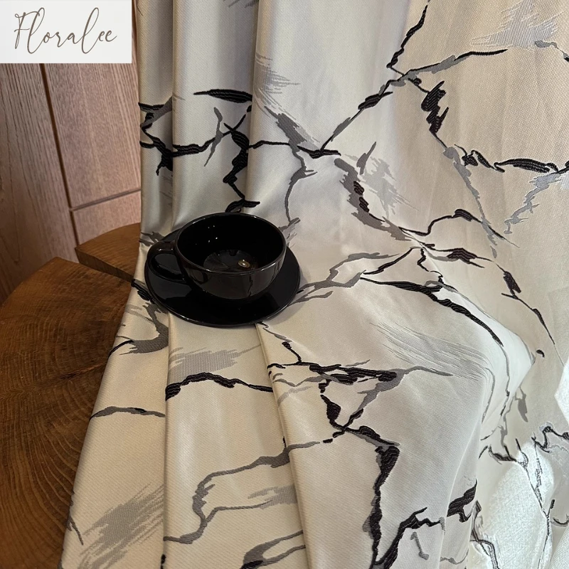New Chinese-style Woven Texture Custom Curtains for Living Room Bedroom Floor-to-ceiling Luxury Windows Screen Custom Size