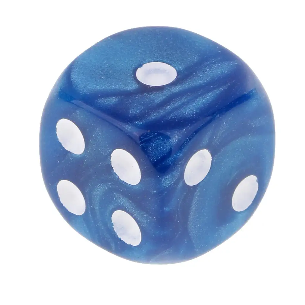 16mm Round Corner Acrylic Dice Set D6 Dotted Six Sided Props for Tabletop Gaming Board Card Games Party for DND RPG
