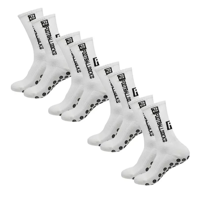 4 Pairs Soccer Socks Sports Grip Socks Anti-slip Basketball Socks Spot Rubber Anti-Slip Cotton Soccer