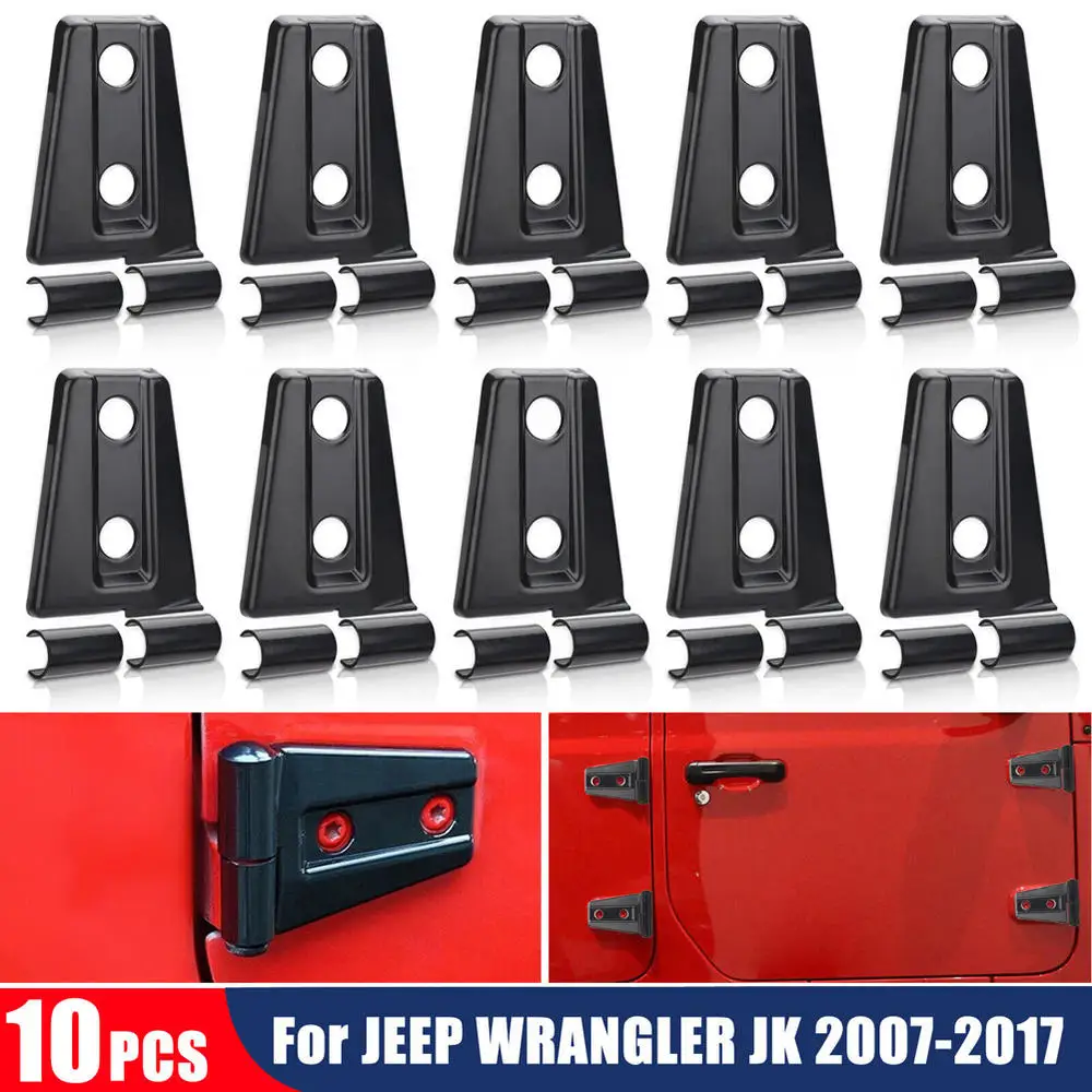 

10pcs Hood & Door Hinge Cover Protector Trim For Jeep Wrangler JK 2007-2017 Car decal Accessary For Jeep JK Accessories