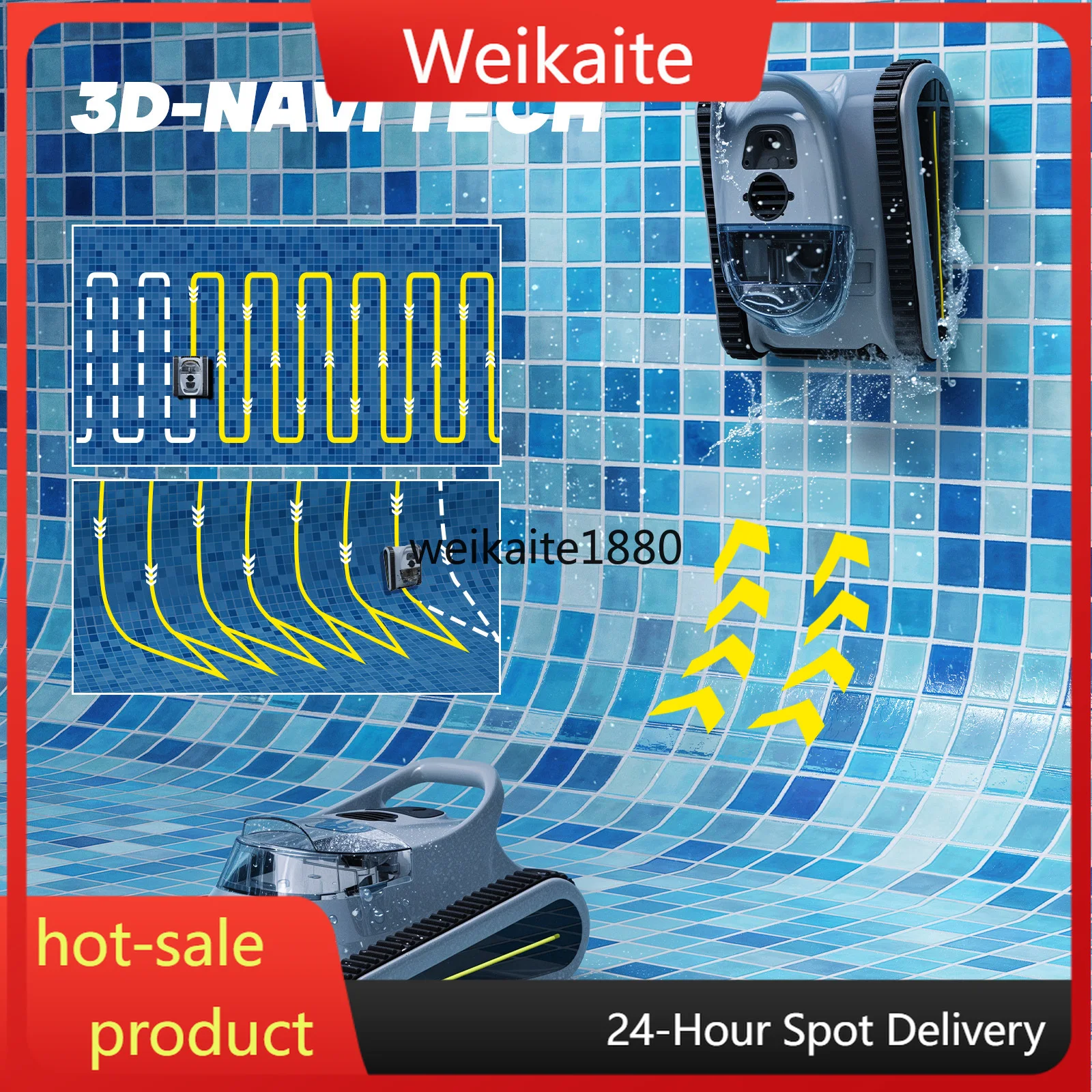 

Smart Control Cleaning Cordless Vacuum Wall Mounted Automatic Pool Swimming Accessory Robotic Cleaner Robot