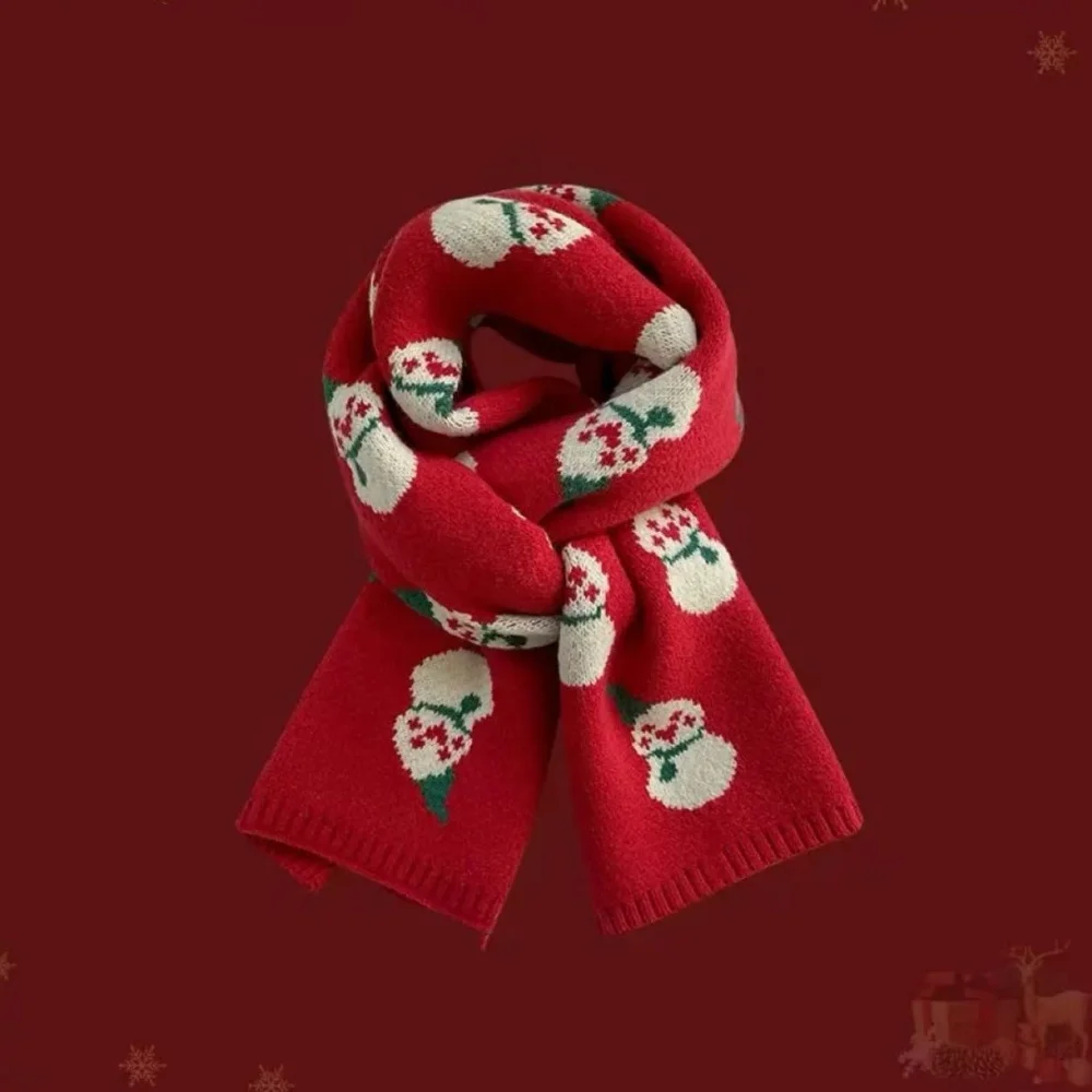 니트 스카프 따뜻한 크리스마스 순록 스카프 목도리 부드러운 크리스마스 선물 결혼식 야외용
