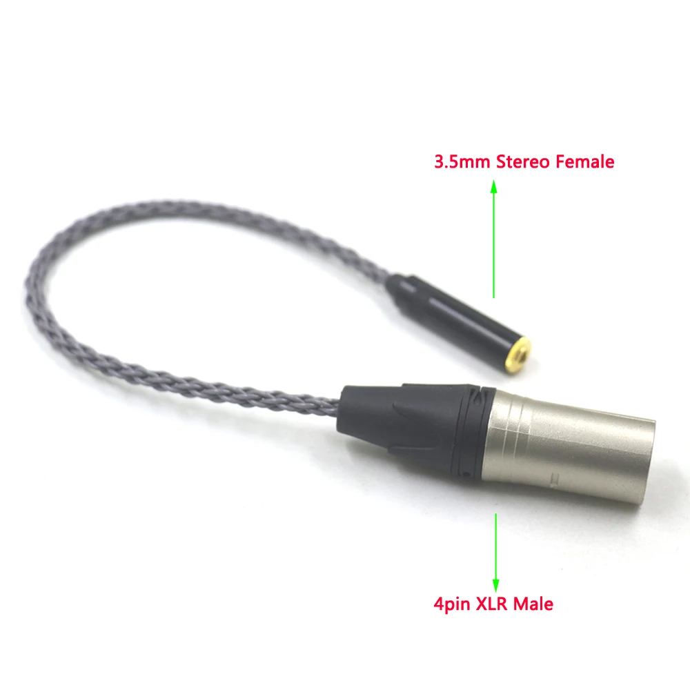 Haldane GrayJelly 4pin XLR Balanced Male to 3.5mm TRS Balanced Female Audio Adapter Cable XLR M to 3.5mm Stereo F Cable