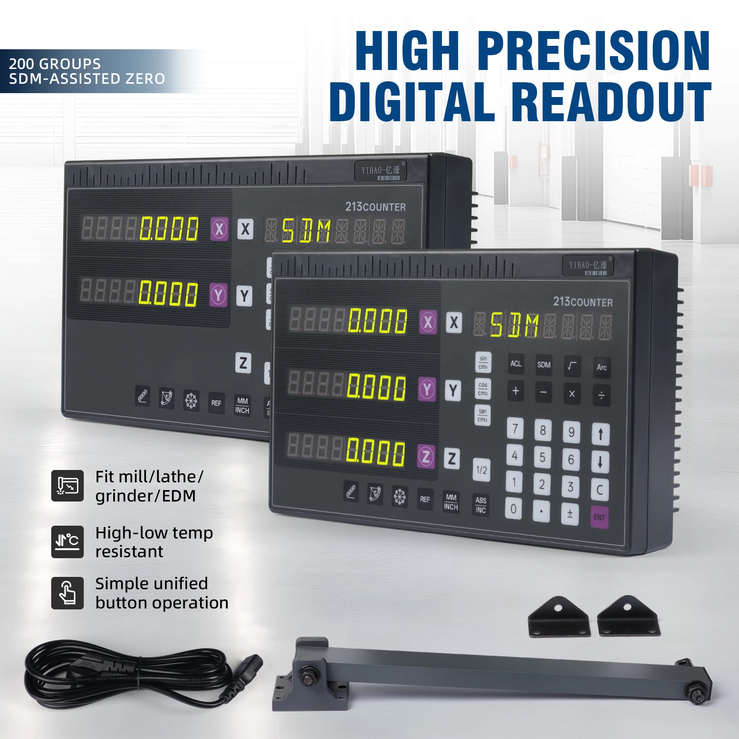 High Accuracy Linear Scale 2/3 Axis DRO Complete Set 3 Years Warranty Digital Measuring Component for CNC Lathe Milling Machine
