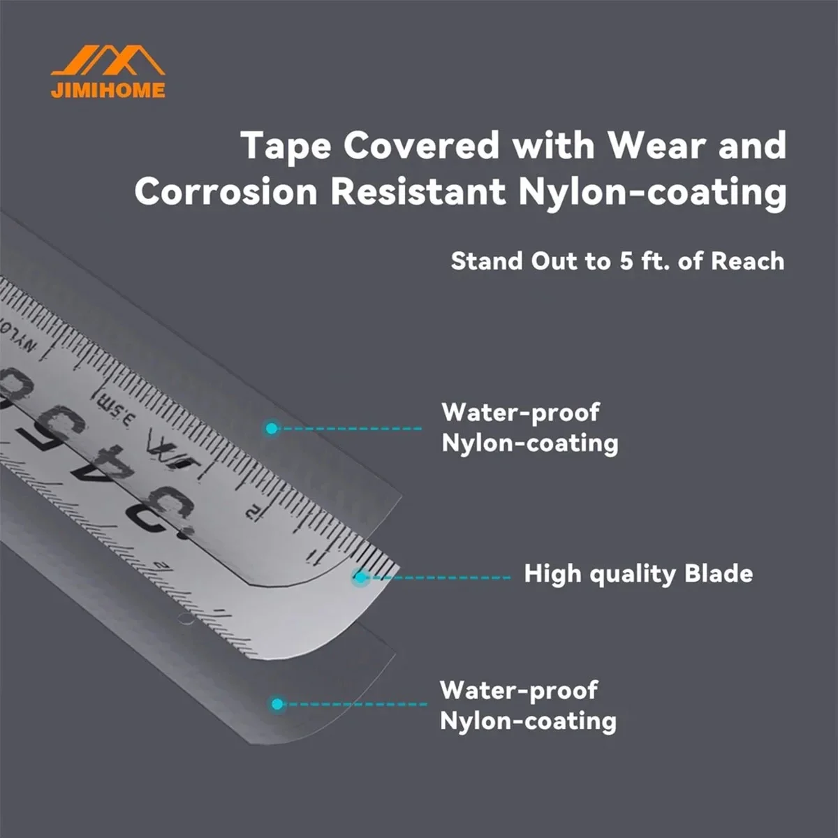 JIMIHOME 3/5M Metric Measuring Tape High Precision Wear-resistant Steel Measuring Tape Lightweight Portable Hand Measuring Ruler