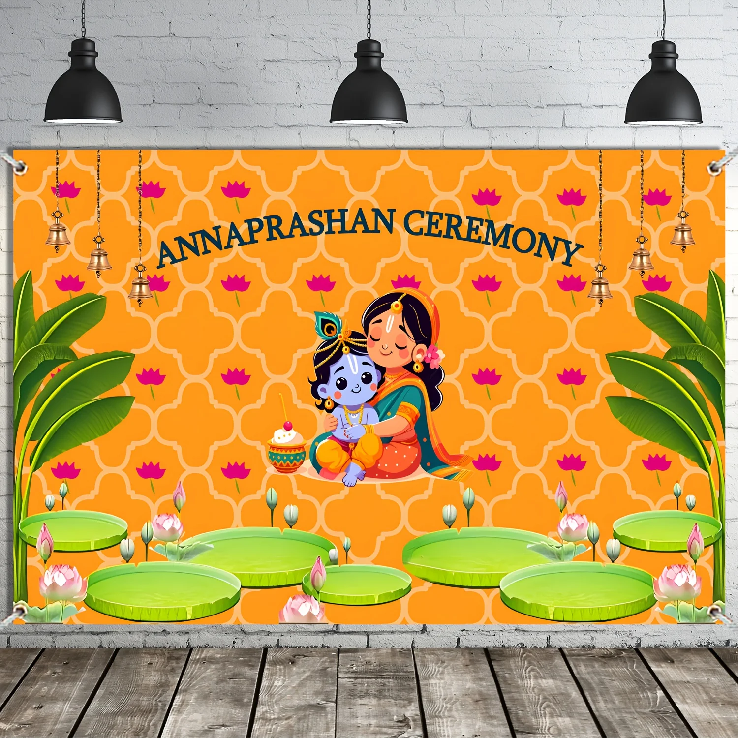 Indische Annaprashan-Zeremonie, Party-Banner, Annaprashan-Hintergrund für die erste Reiszeremonie, traditionelles Festival, Annaprasana-Dekoration – Detail 1